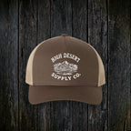 Mountains Logo Curved Brim Brown/Khaki front - dark wood style