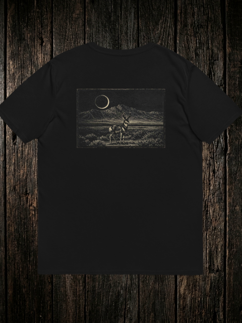 Pronghorn T-Shirt back - dark wood style