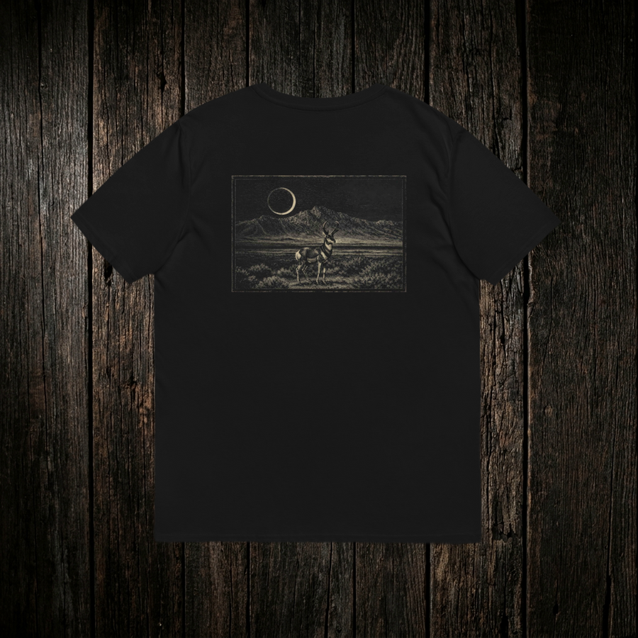 Pronghorn T-Shirt back - dark wood style