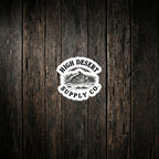 HDS Logo Sticker on dark wood background
