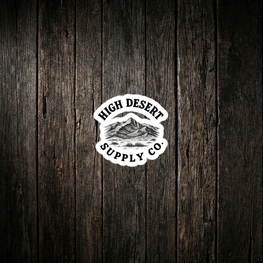 HDS Logo Sticker on dark wood background