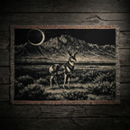 Moonlit Pronghorn Woven Blanket - Flat Lay