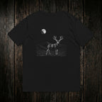 Mule Deer T-Shirt Black back - dark wood style